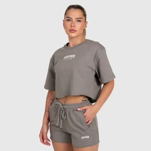 Crop top damă Iron Aesthetics Heavy-Terry, gri
