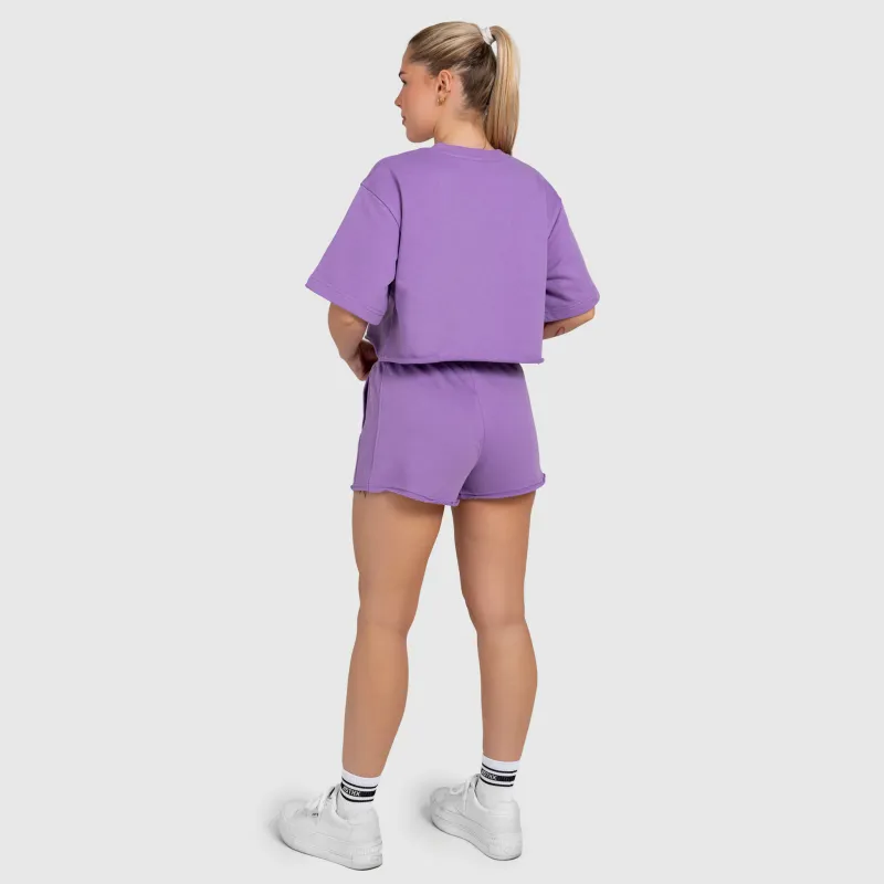Crop top damă Iron Aesthetics Heavy-Terry, violet-7