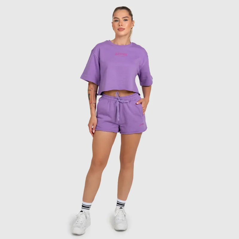 Crop top damă Iron Aesthetics Heavy-Terry, violet-6