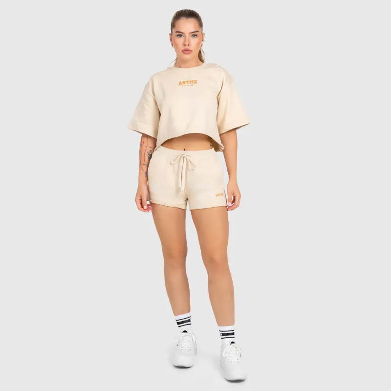 Crop top damă Iron Aesthetics Heavy-Terry, bej-6
