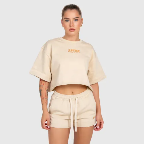 Crop top damă Iron Aesthetics Heavy-Terry, bej