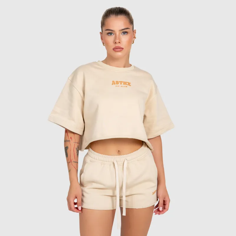 Crop top damă Iron Aesthetics Heavy-Terry, bej-1