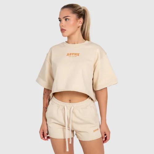 Crop top damă Iron Aesthetics Heavy-Terry, bej