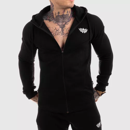 Hanorac fitness cu fermoar Round, negru