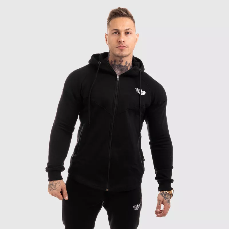 Hanorac fitness cu fermoar Iron Aesthetics Round, negru-6
