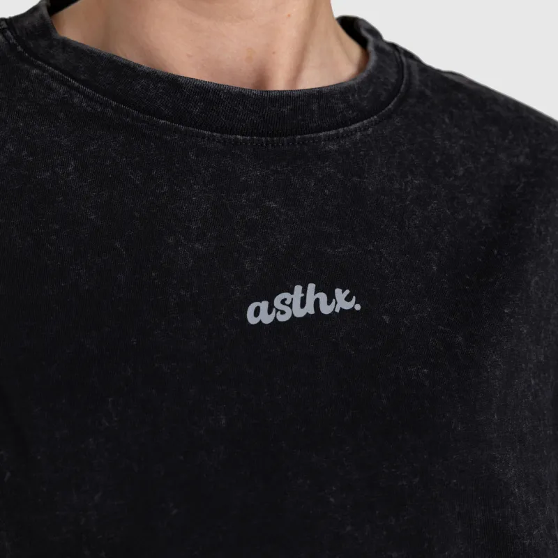 Tricou oversized damă Iron Aesthetics Fit club, washed black-5