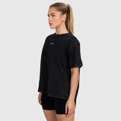 Tricou oversized damă Iron Aesthetics Fit club, washed black