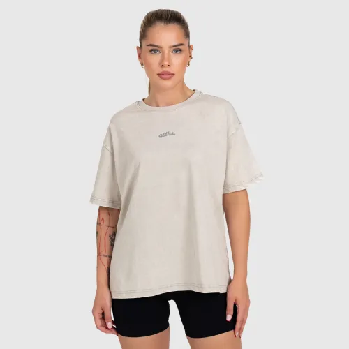 Tricou oversized damă Iron Aesthetics Fit club, washed grey