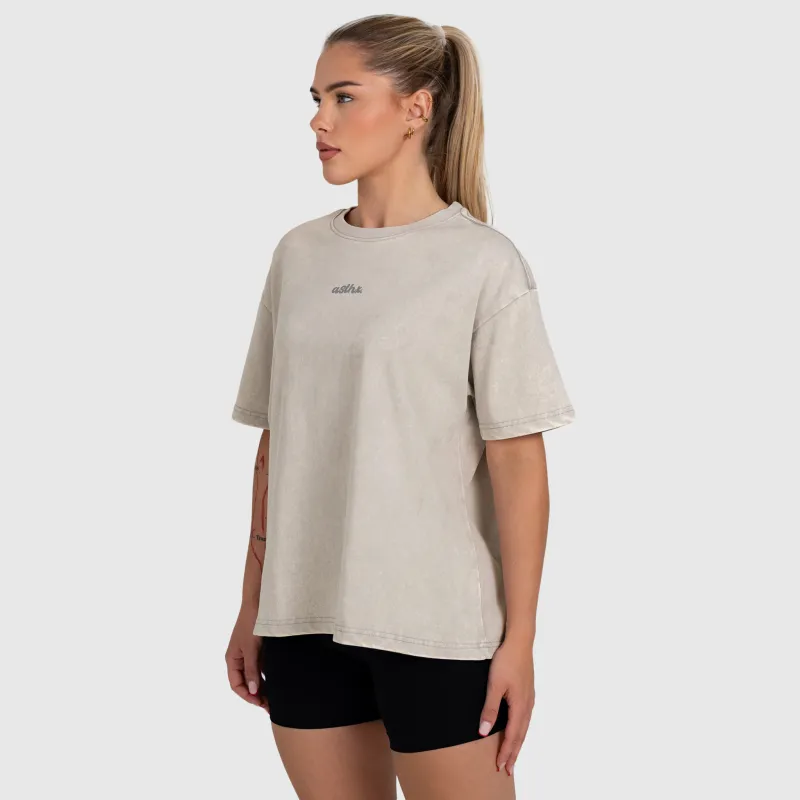 Tricou oversized damă Iron Aesthetics Fit club, washed grey-4