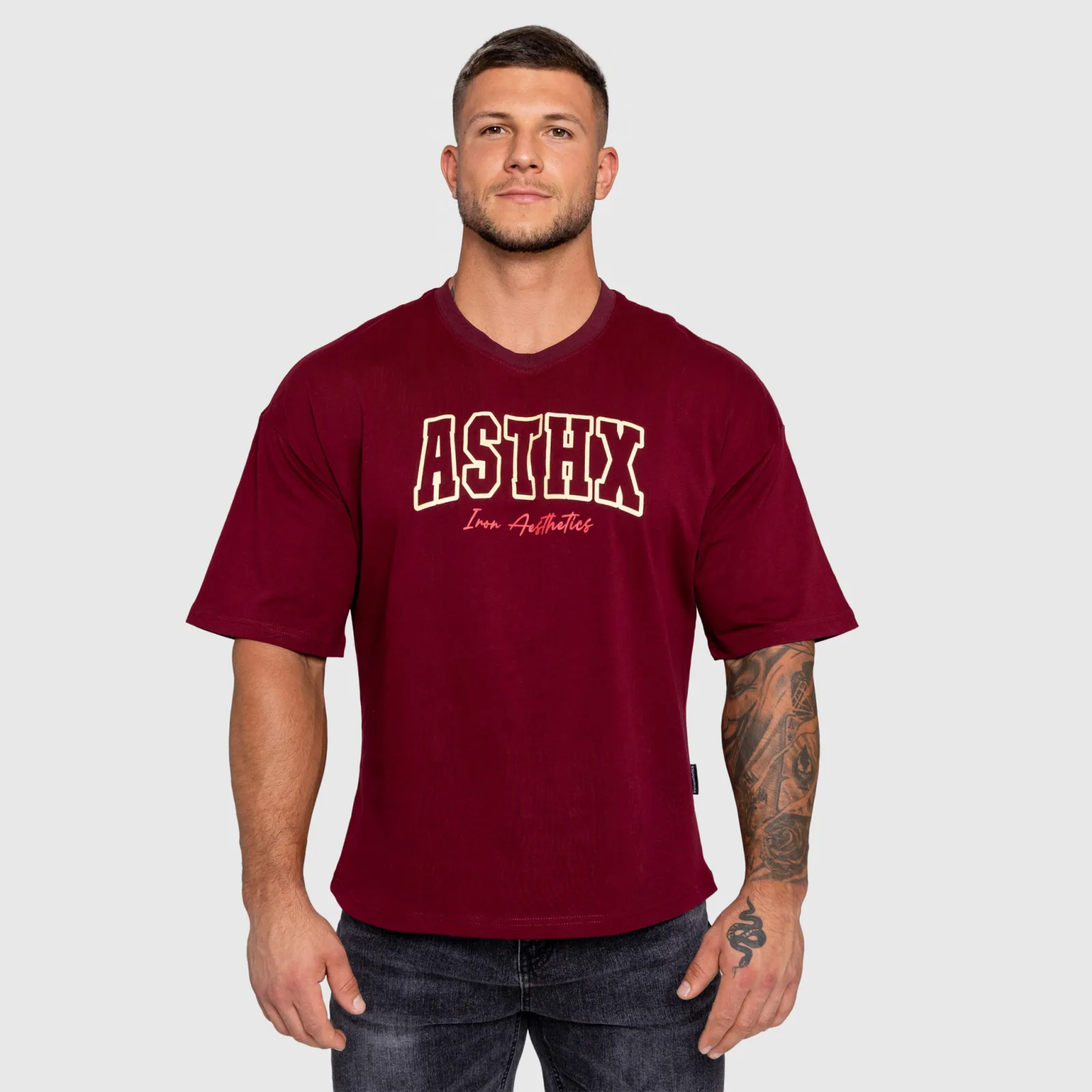 Tricou pentru bărbați Iron Aesthetics ASTHX, maroon-1