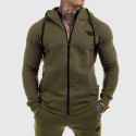 Hanorac fitness cu fermoar Iron Aesthetics Round, verde