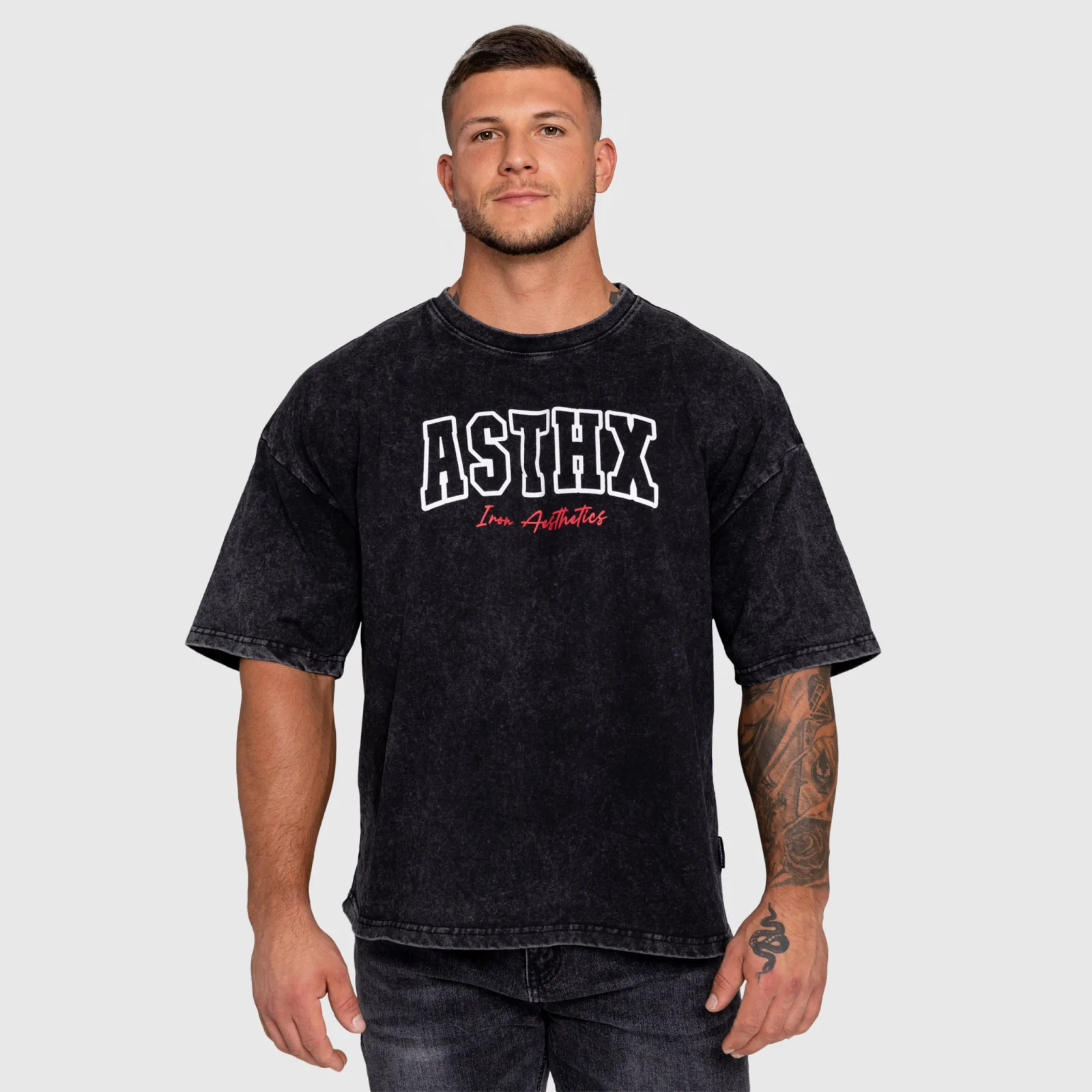 Tricou pentru bărbați Iron Aesthetics ASTHX, washed black-1