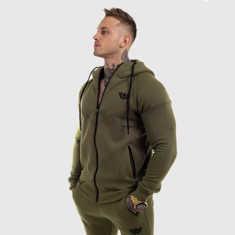 Hanorac fitness cu fermoar Iron Aesthetics Round, verde-4