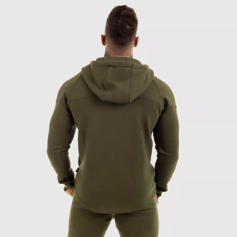 Hanorac fitness cu fermoar Iron Aesthetics Round, verde-9