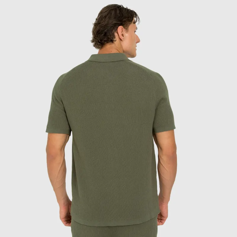 Cămașă tricotată bărbați Iron Aesthetics Vibe, verde-4