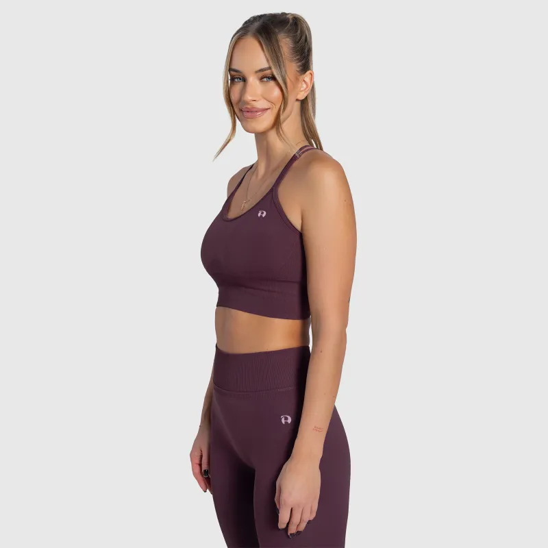 Bustieră sport damă Iron Aesthetics Ultimate, plum-5