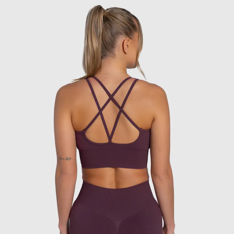 Bustieră sport damă Iron Aesthetics Ultimate, plum-2