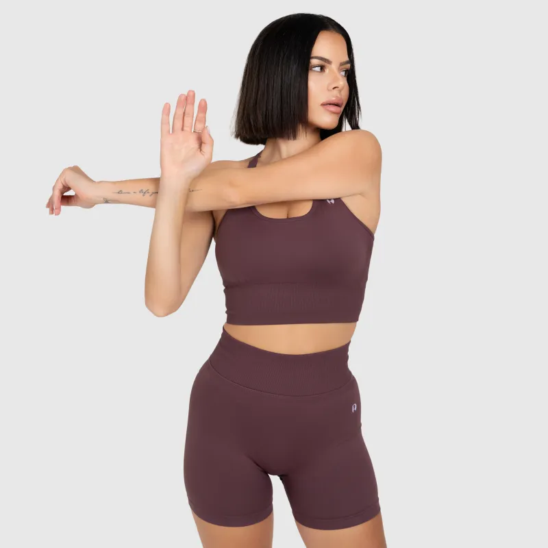Set sport damă Iron Aesthetics Ultimate short, plum-3
