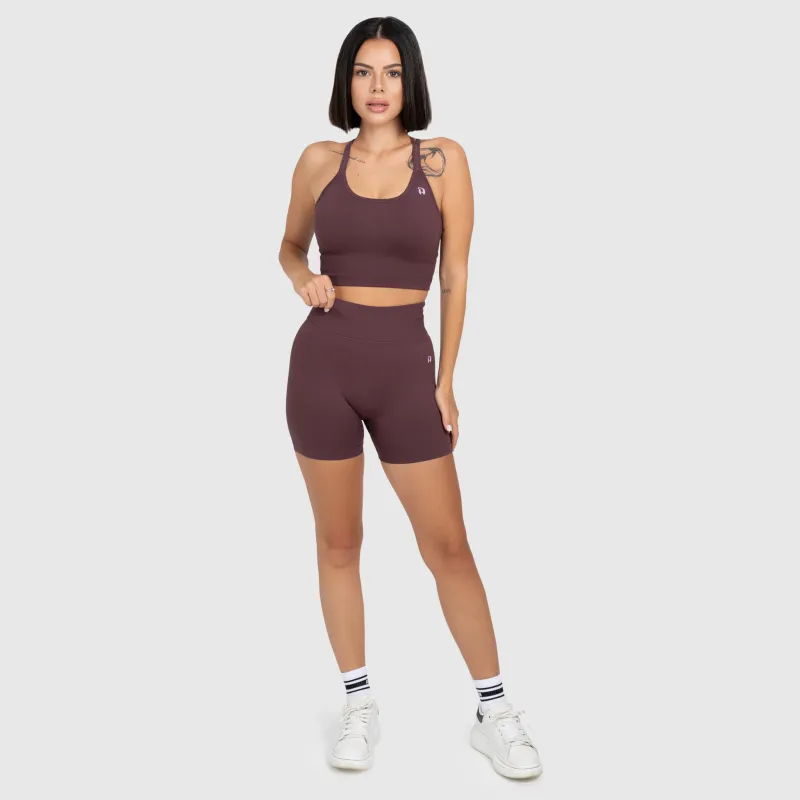 Set sport damă Iron Aesthetics Ultimate short, plum-1