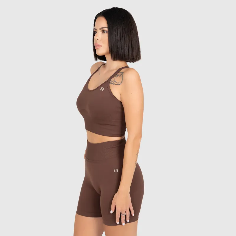 Set sport damă Iron Aesthetics Ultimate short, maro-4