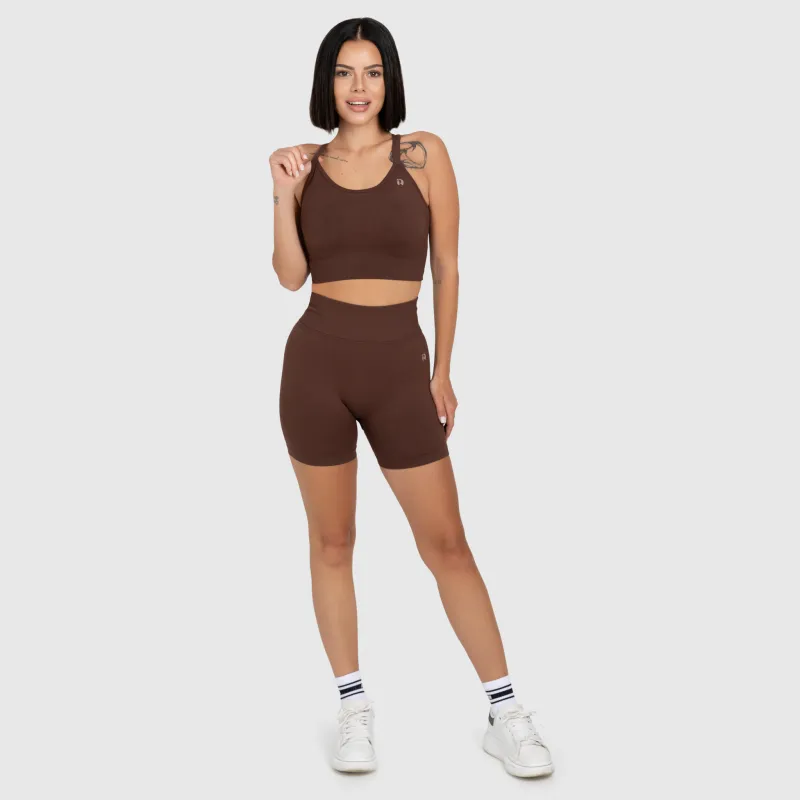 Set sport damă Iron Aesthetics Ultimate short, maro-1