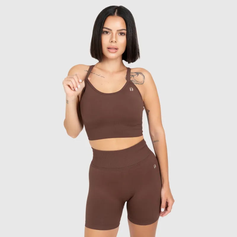 Set sport damă Iron Aesthetics Ultimate short, maro-3