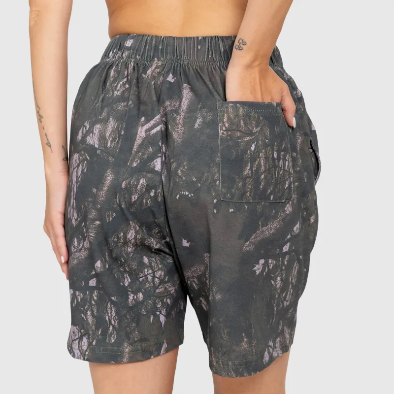 Șorturi damă Iron Aesthetics Camo tree, dark-13