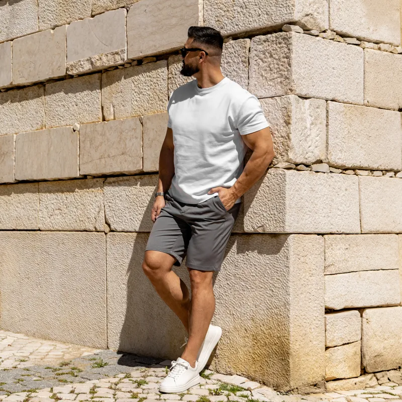 Pantaloni scurți bărbați Iron Aesthetics Chino Flex, gri-8