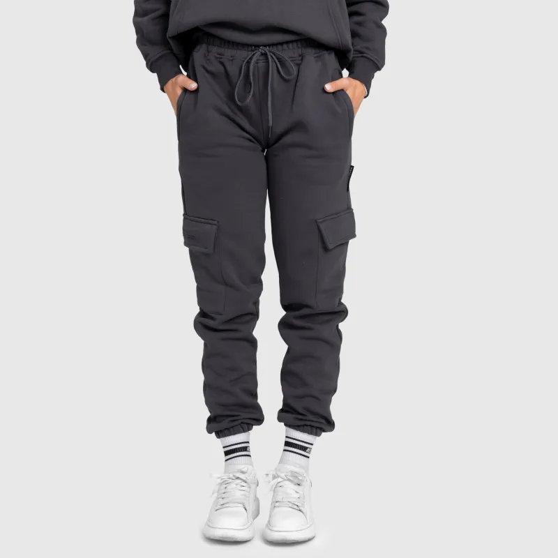 Pantaloni de trening damă Iron Aesthetics Cargo, gri-2