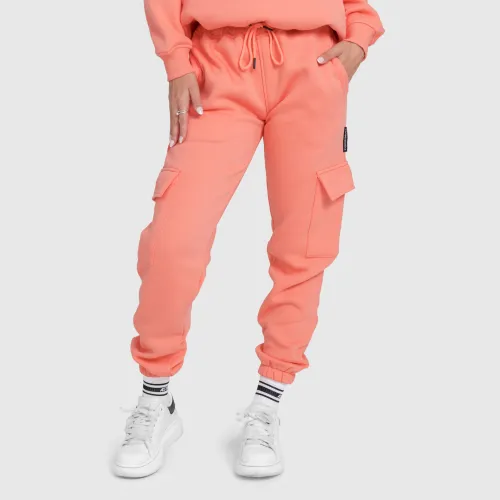Pantaloni de trening damă Cargo, roz somon