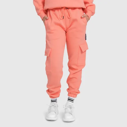 Pantaloni de trening damă Cargo, roz somon