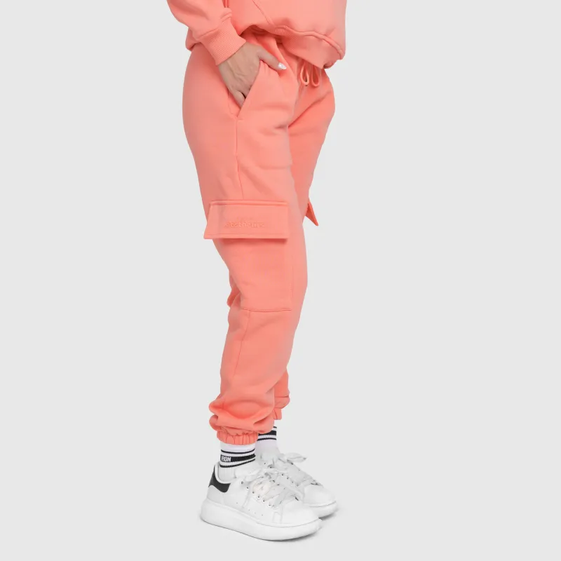 Pantaloni de trening damă Iron Aesthetics Cargo, roz somon-6