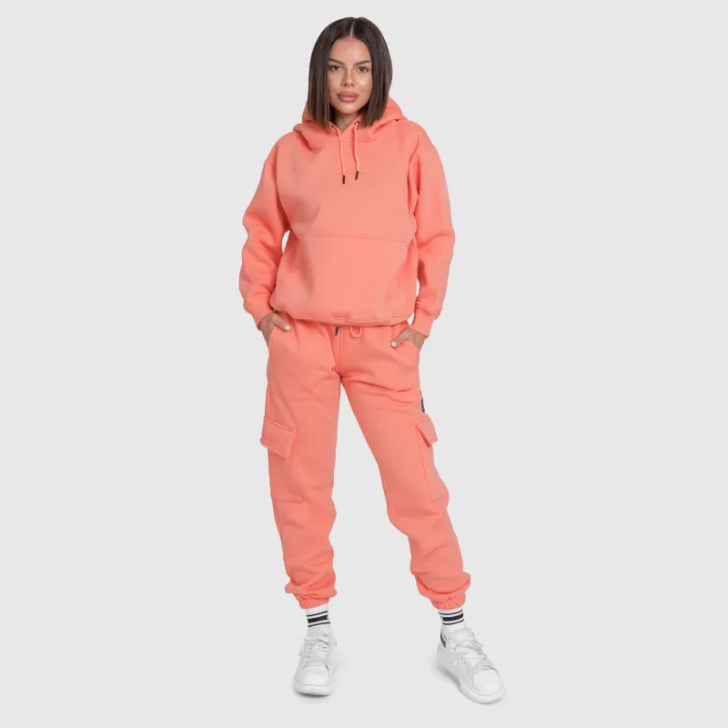 Set oversize damă Iron Aesthetics Cargo, roz somon-3