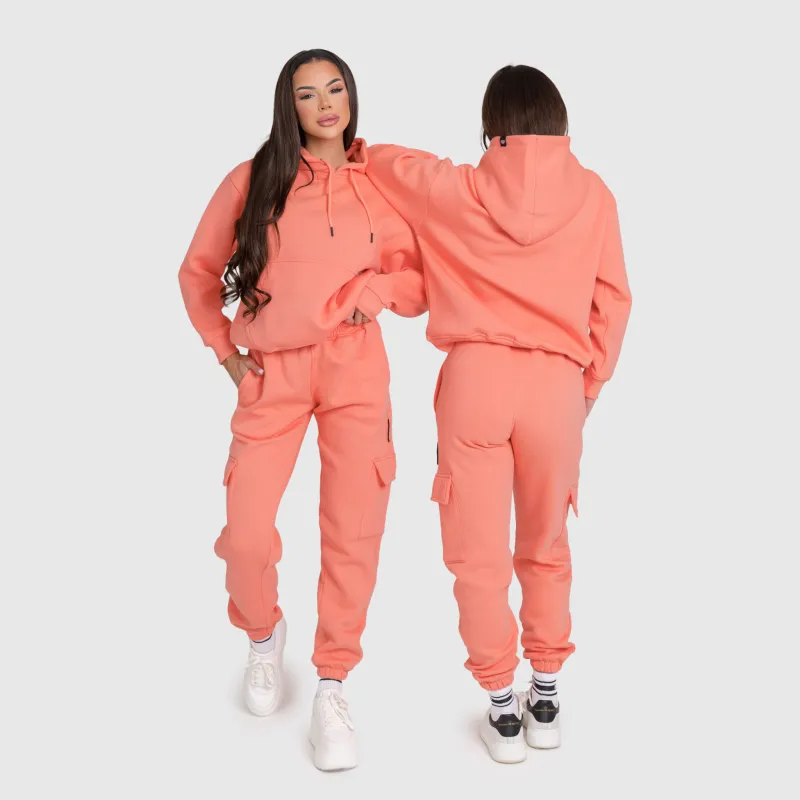 Set oversize damă Iron Aesthetics Cargo, roz somon-5