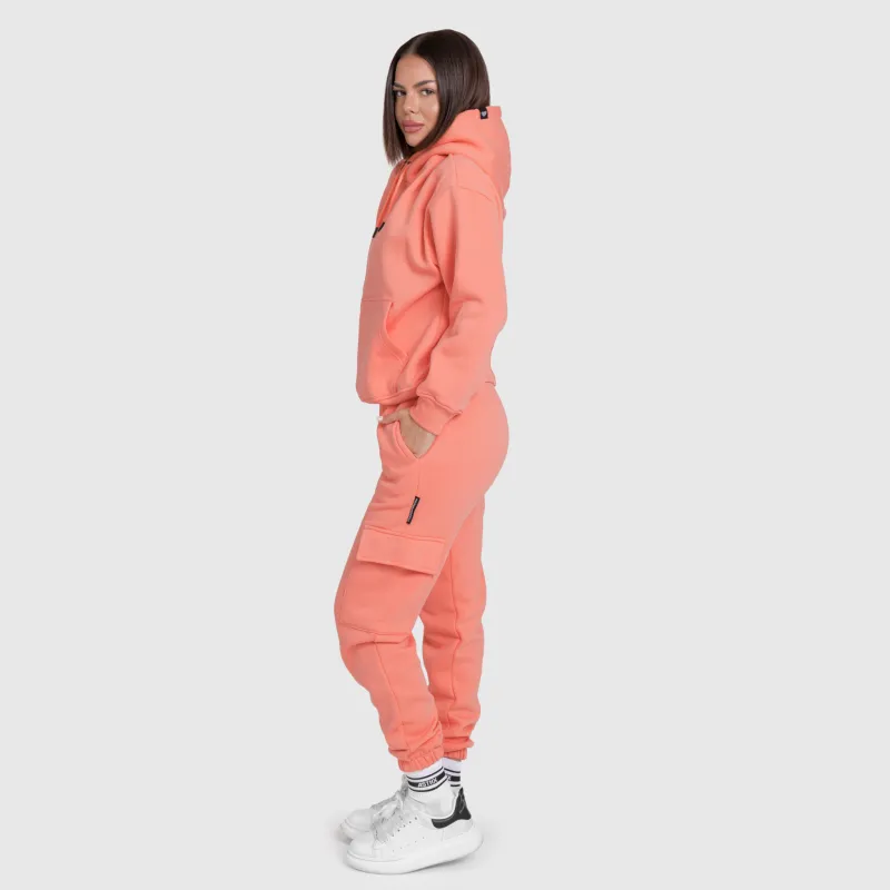 Set oversize damă Iron Aesthetics Cargo, roz somon-8