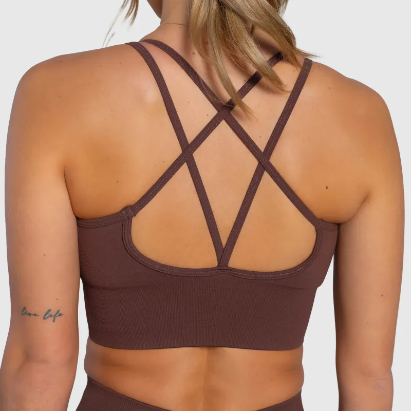 Bustieră sport damă Iron Aesthetics Ultimate, maro-2