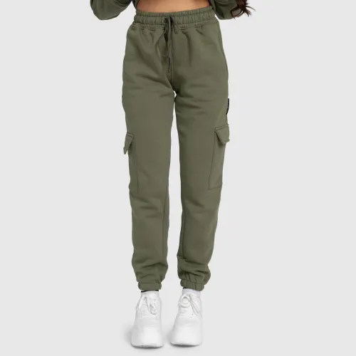 Pantaloni de trening damă Cargo, verzi