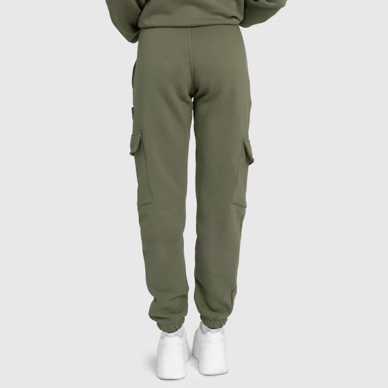 Pantaloni de trening damă Iron Aesthetics Cargo, verzi-6