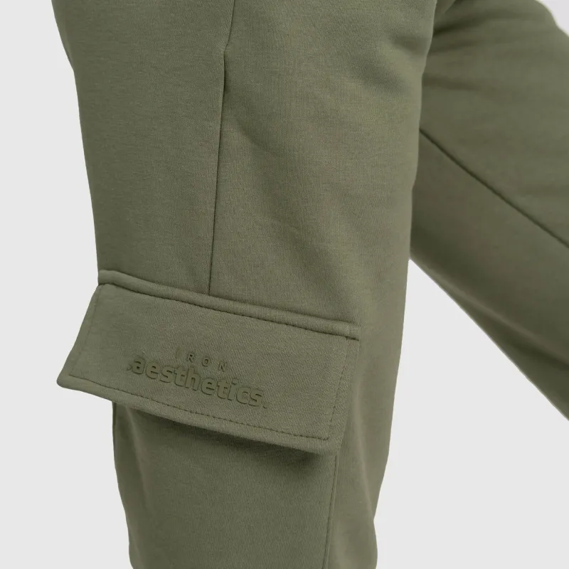 Pantaloni de trening damă Iron Aesthetics Cargo, verzi-7