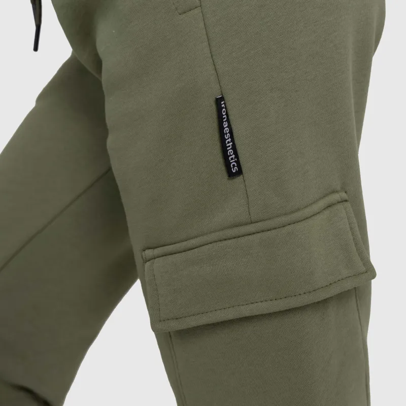 Pantaloni de trening damă Iron Aesthetics Cargo, verzi-8
