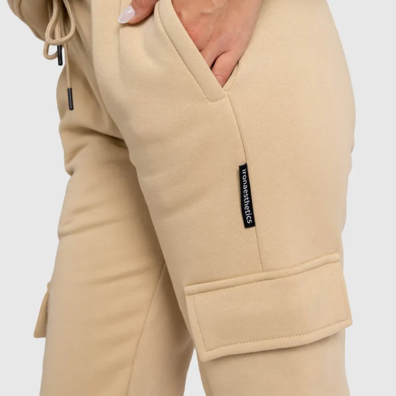 Pantaloni de trening damă Iron Aesthetics Cargo, bej-7