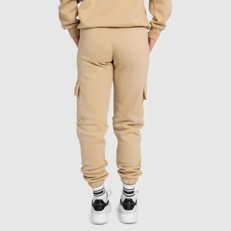 Pantaloni de trening damă Iron Aesthetics Cargo, bej-8