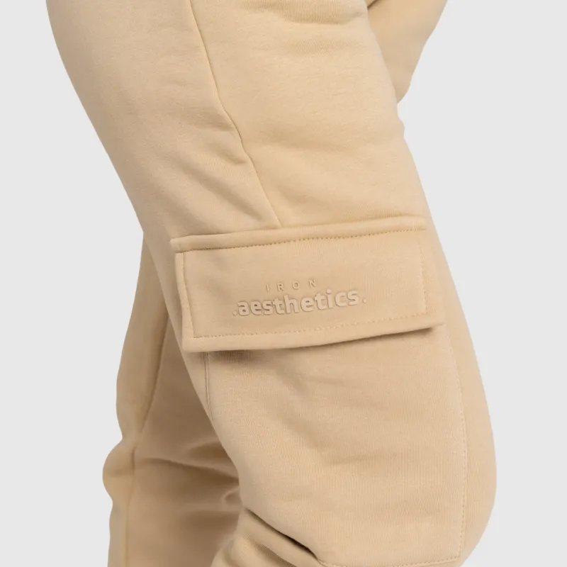 Pantaloni de trening damă Iron Aesthetics Cargo, bej-9