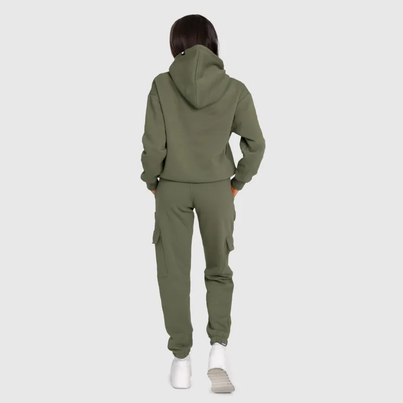Set oversize damă Iron Aesthetics Cargo, verde-4