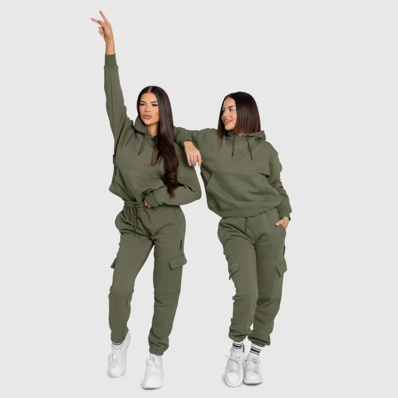 Set oversize damă Iron Aesthetics Cargo, verde-11