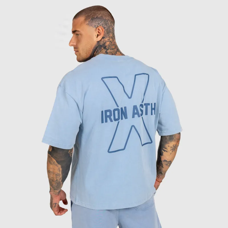 Férfi szett Iron Aesthetics X Washed, kék-10