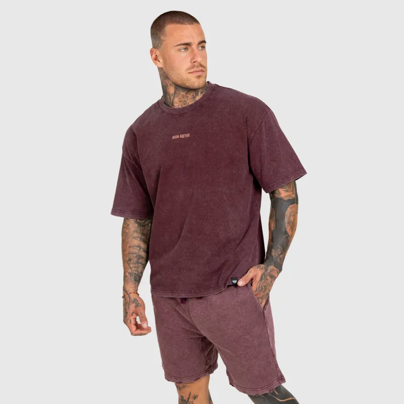 Férfi szett Iron Aesthetics X Washed, burgundy-6