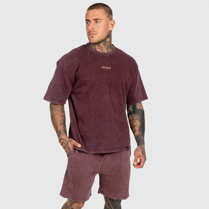 Set bărbați Iron Aesthetics X Washed, bordo-11
