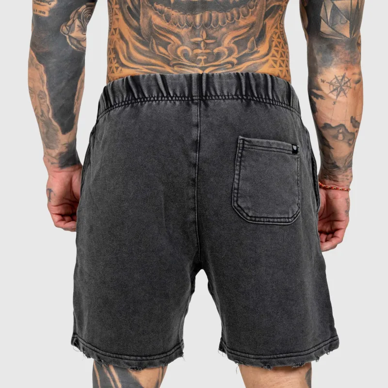 Pantaloni scurți Iron Aesthetics ASTHX, washed black-4