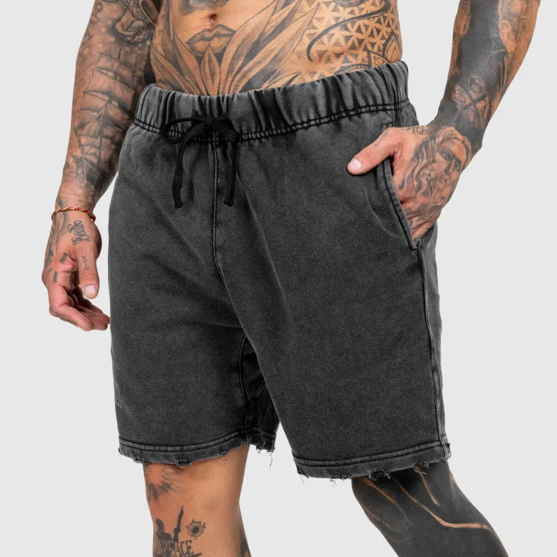 Pantaloni scurți Iron Aesthetics ASTHX, washed black-5